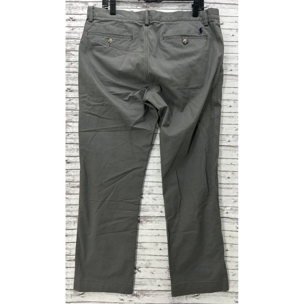 Polo Ralph Lauren Stretch Straight Fit Chino Pants Men 34x29 Gray Cotton Twill